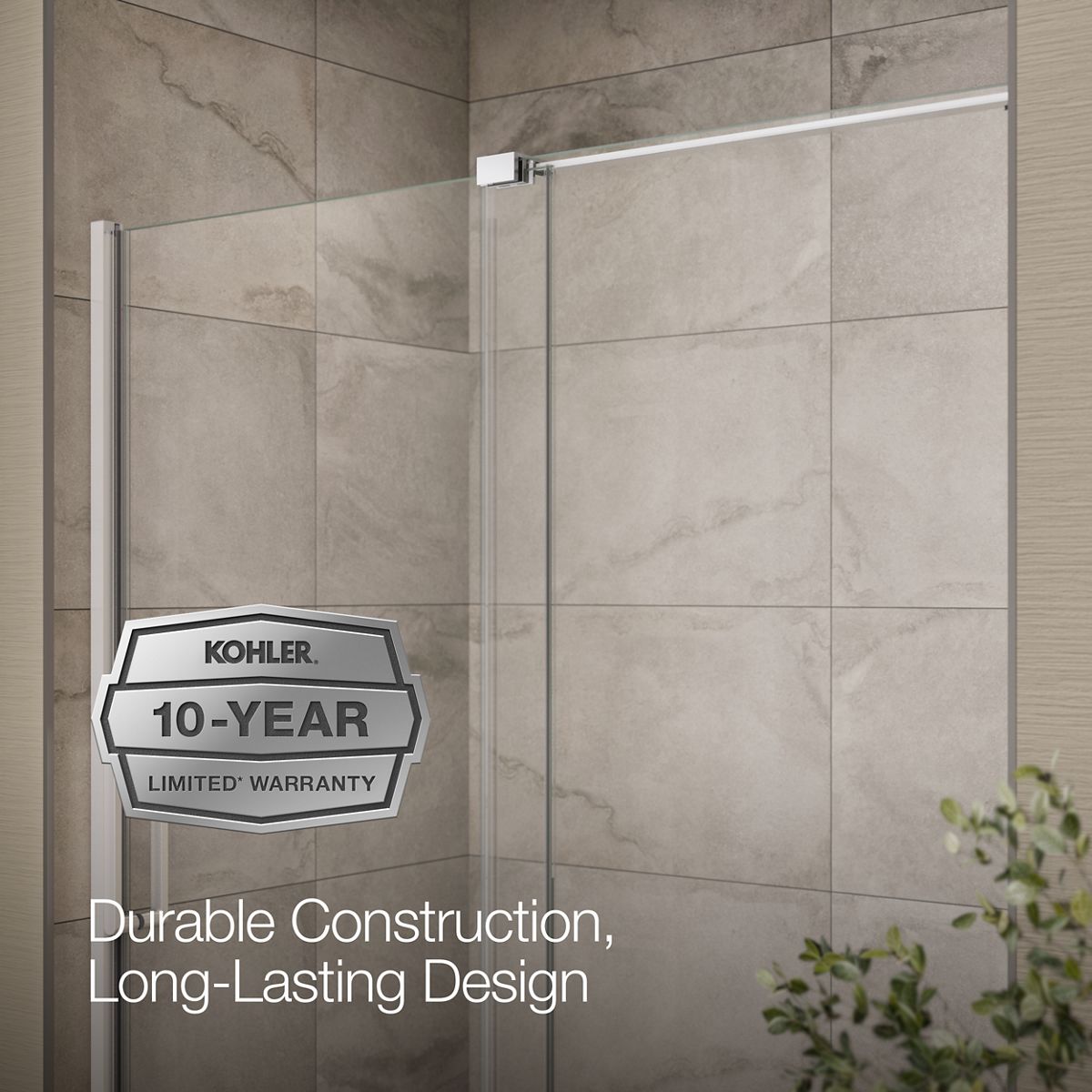 KOHLER K-707621-8L Echelon Sliding shower door, 71-3/4" H x 55-3/4 - 59-3/4" W, with 5/16" thick Crystal Clear glass