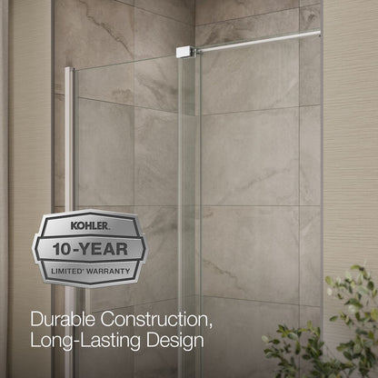 KOHLER K-707622-8L Echelon Sliding shower door, 71-3/4" H x 43-3/4 - 47-3/4" W, with 5/16" thick Crystal Clear glass