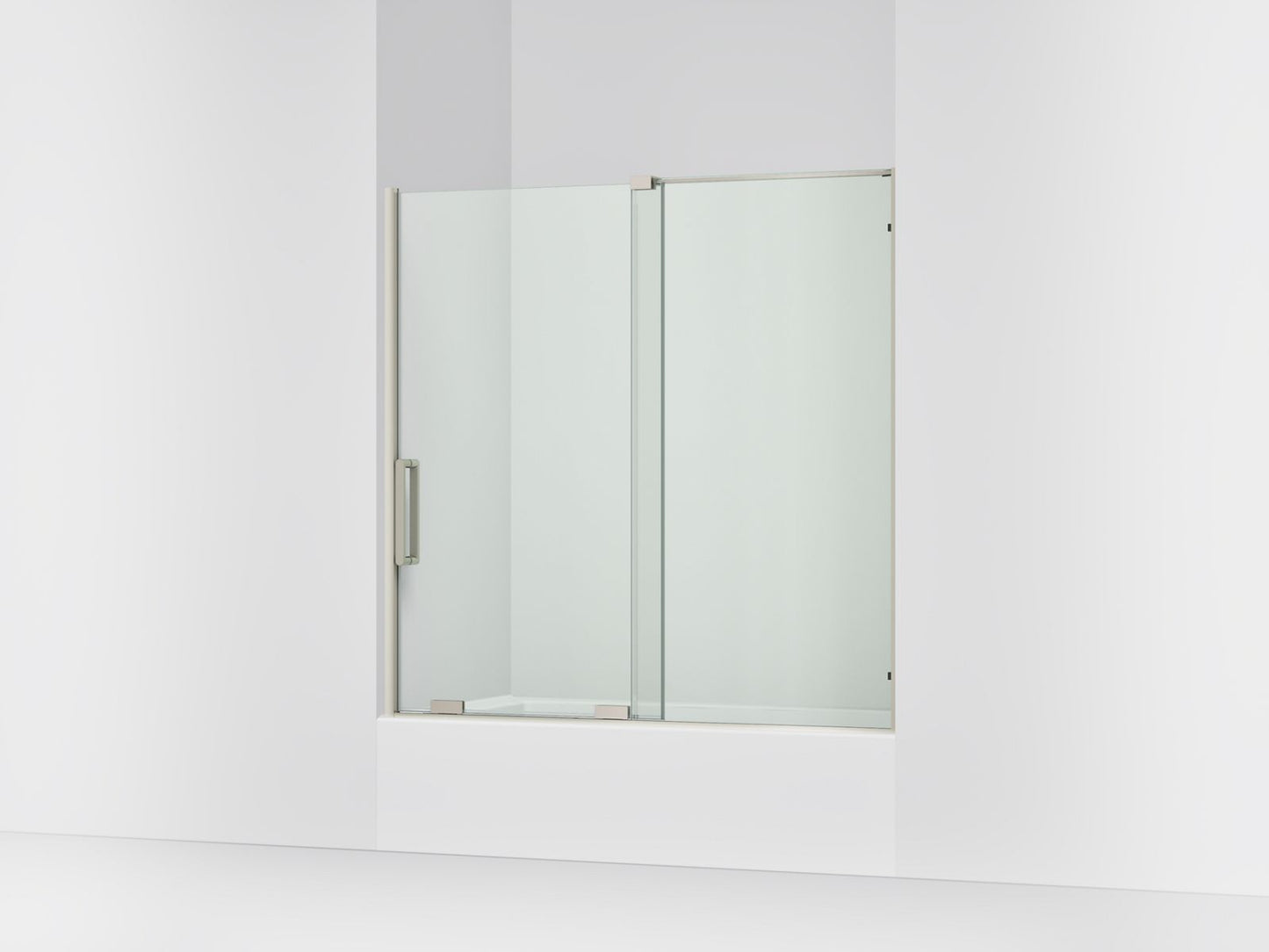 KOHLER K-707623-8L Echelon Sliding bath door, 58-1/4" H x 55-3/4 - 59-3/4" W, with 5/16" thick Crystal Clear glass