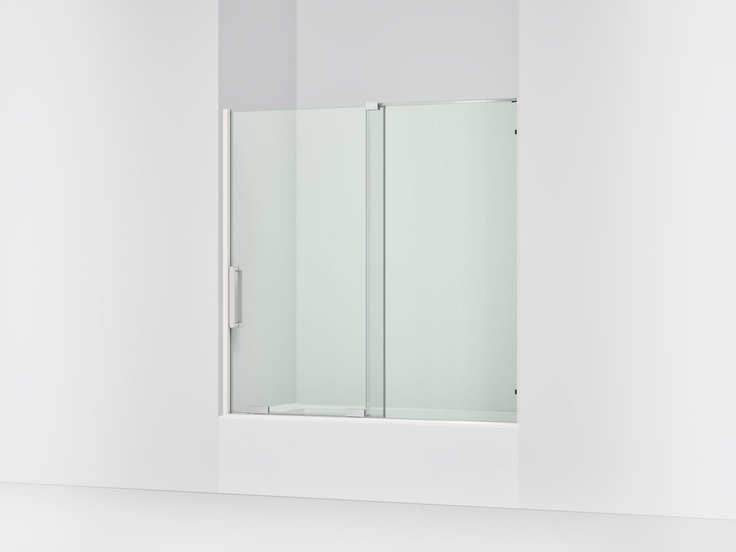 KOHLER K-707623-8L Echelon Sliding bath door, 58-1/4" H x 55-3/4 - 59-3/4" W, with 5/16" thick Crystal Clear glass