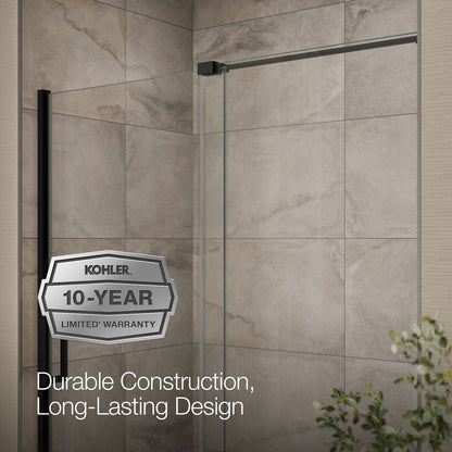 KOHLER K-707623-8L Echelon Sliding bath door, 58-1/4" H x 55-3/4 - 59-3/4" W, with 5/16" thick Crystal Clear glass