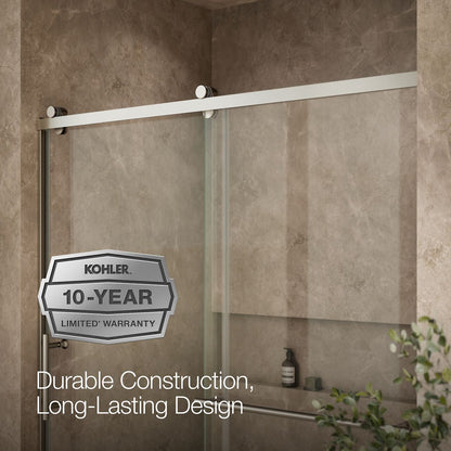 KOHLER K-709081-10L Rely 77" H sliding shower door with 3/8"-thick glass