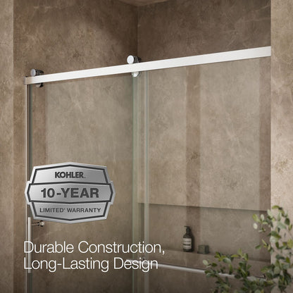 KOHLER K-709081-10L Rely 77" H sliding shower door with 3/8"-thick glass
