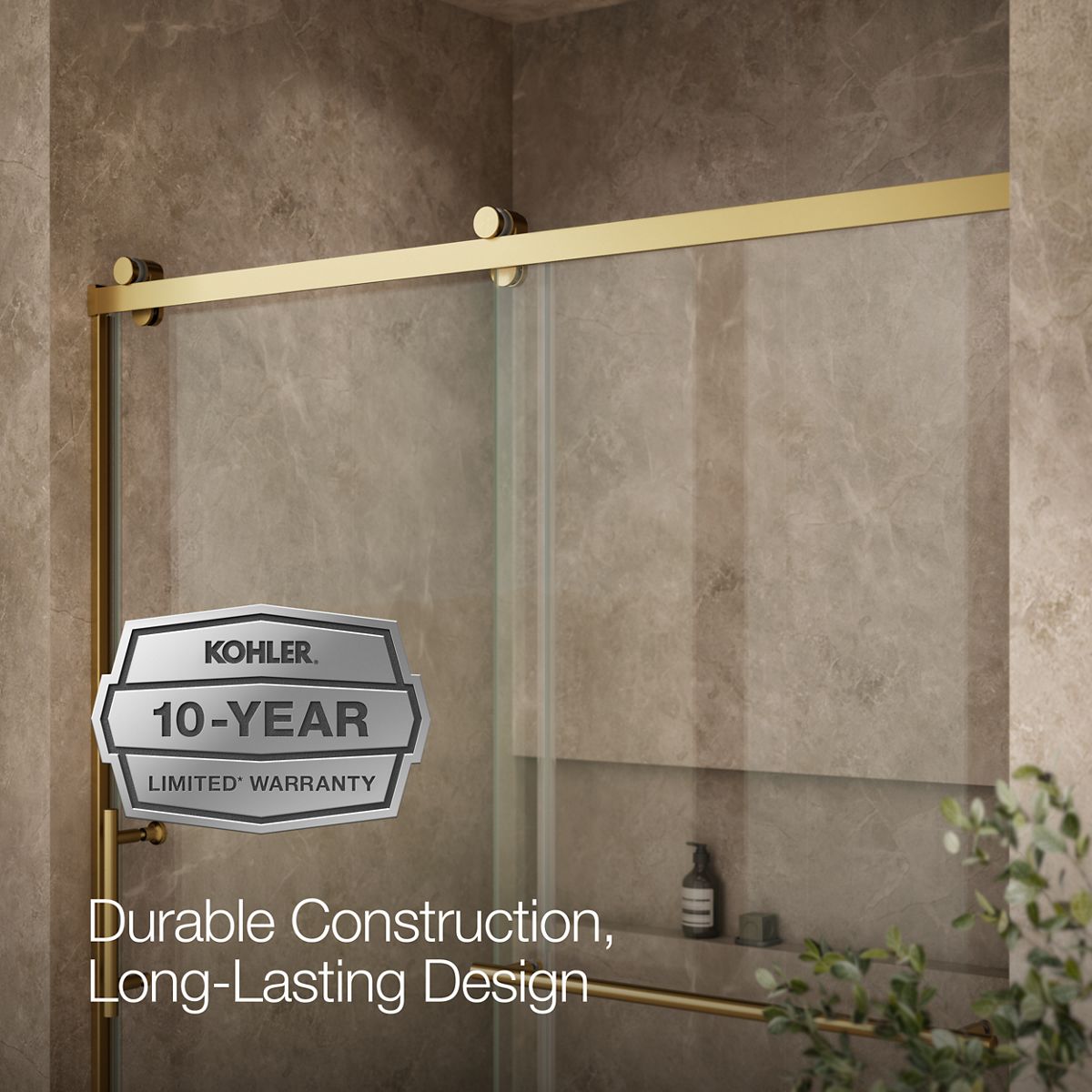 KOHLER K-709081-10L Rely 77" H sliding shower door with 3/8"-thick glass