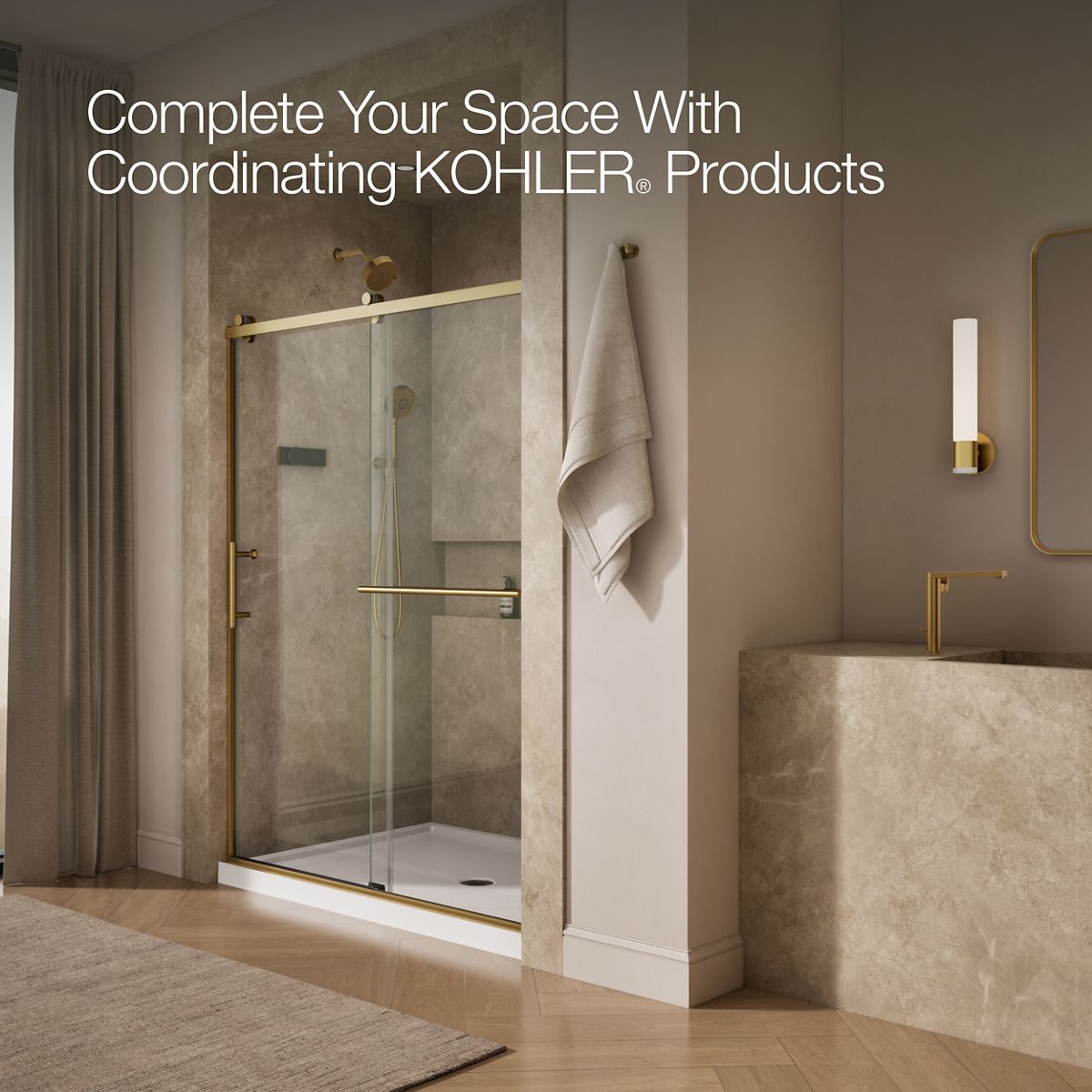 KOHLER K-709081-10L Rely 77" H sliding shower door with 3/8"-thick glass