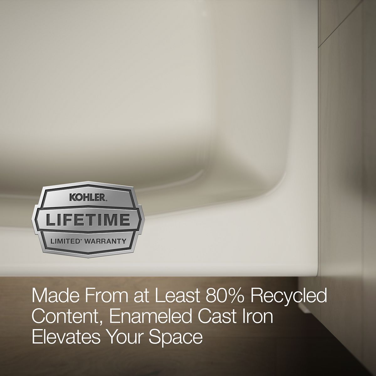 KOHLER K-713 Villager 60" x 34-1/4" alcove bath, left drain