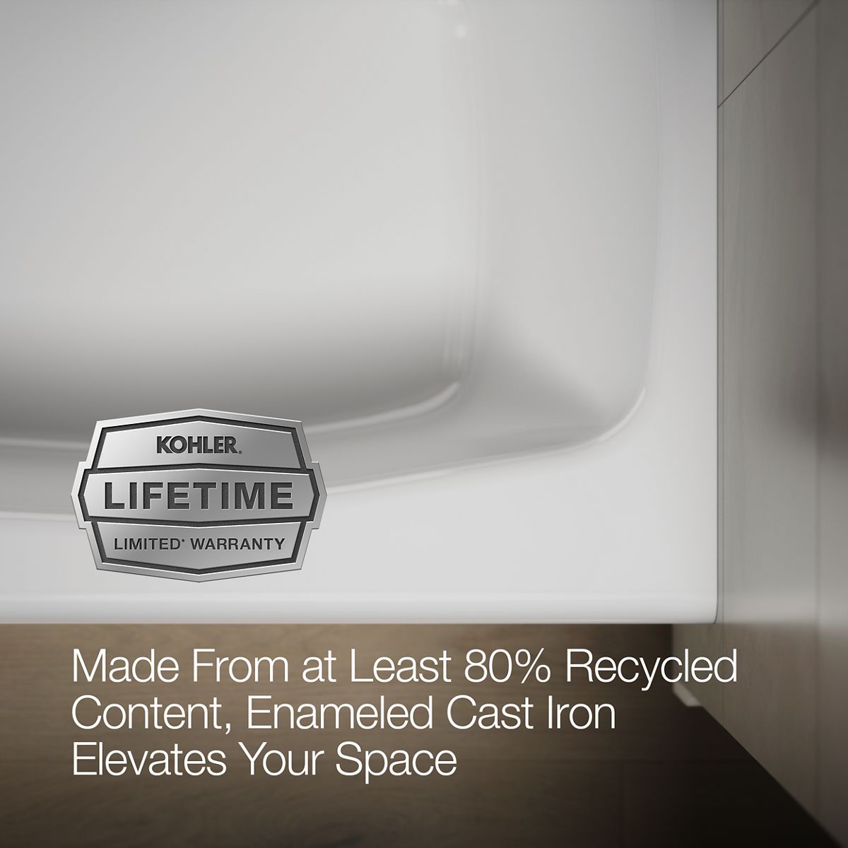 KOHLER K-713 Villager 60" x 34-1/4" alcove bath, left drain
