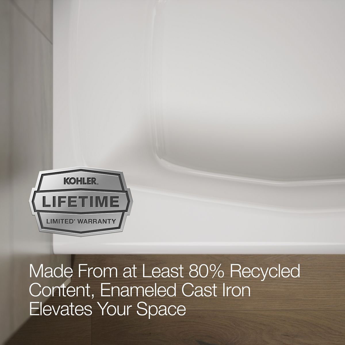 KOHLER K-714 Villager 60" x 34-1/4" alcove bath, right drain