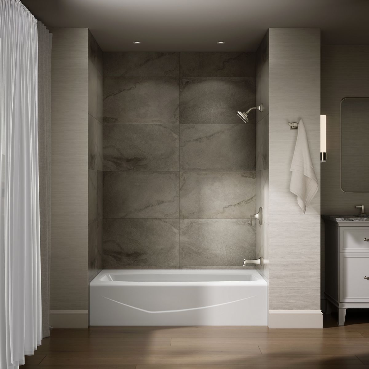 KOHLER K-714 Villager 60" x 34-1/4" alcove bath, right drain