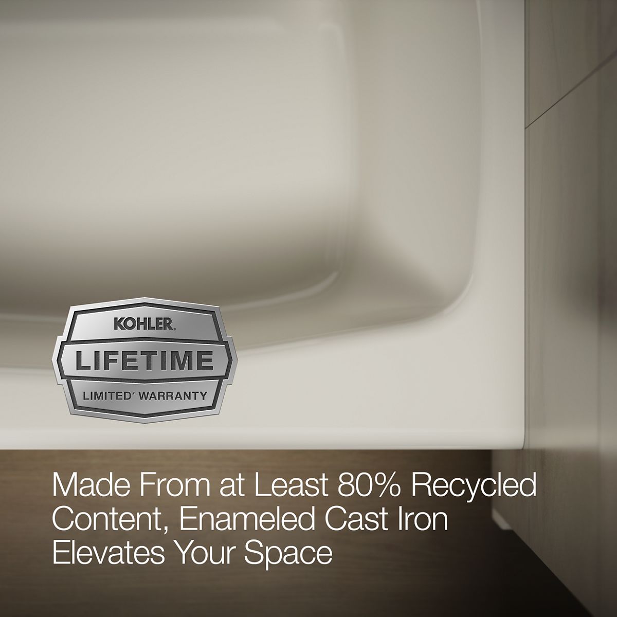 KOHLER K-715 Villager 60" x 30-1/4" alcove bath, left drain