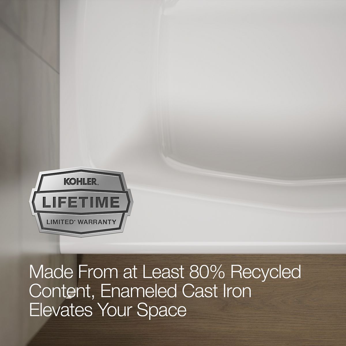 KOHLER K-716 Villager 60" x 30-1/4" alcove bath, right drain