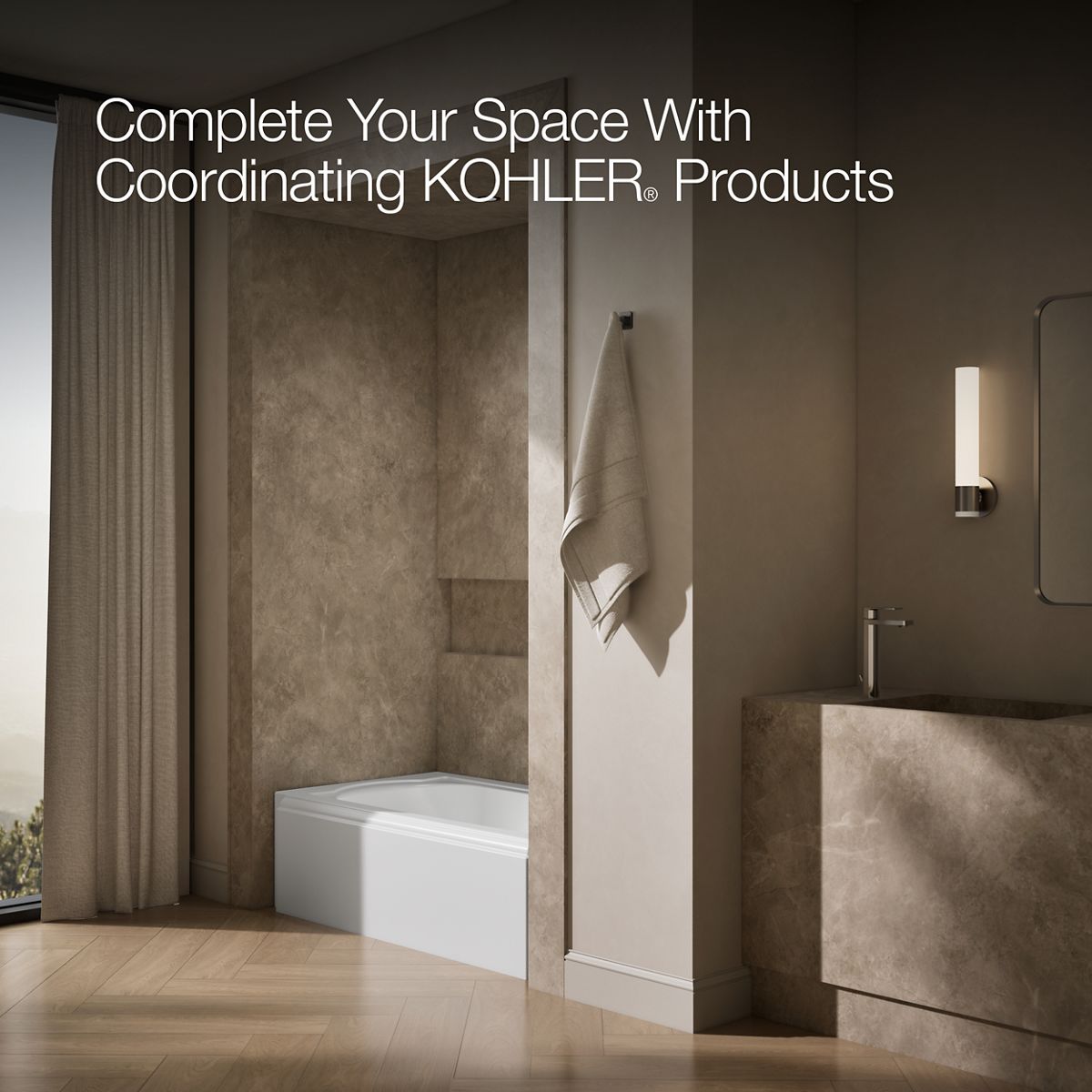 KOHLER K-722 Memoirs 60" x 33-3/4" alcove bath, right drain