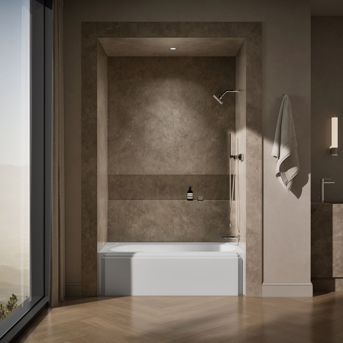 KOHLER K-722 Memoirs 60" x 33-3/4" alcove bath, right drain
