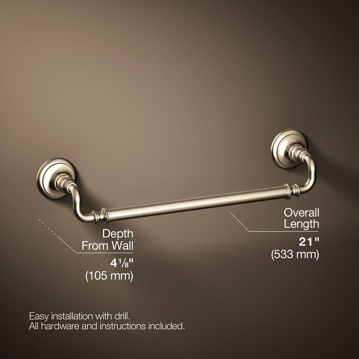 KOHLER K-72567 Artifacts 18" towel bar