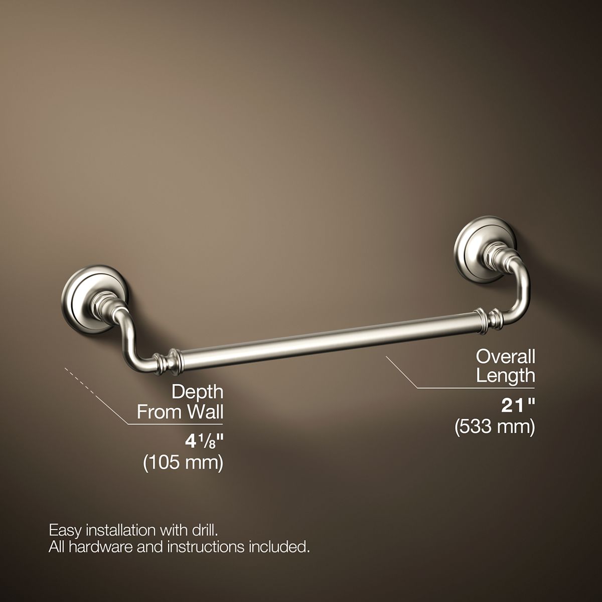 KOHLER K-72567 Artifacts 18" towel bar