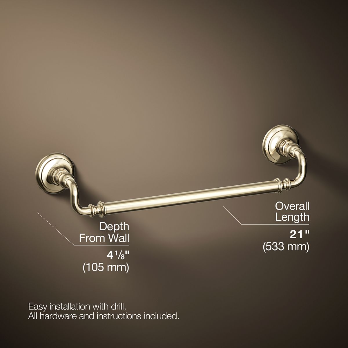 KOHLER K-72567 Artifacts 18" towel bar