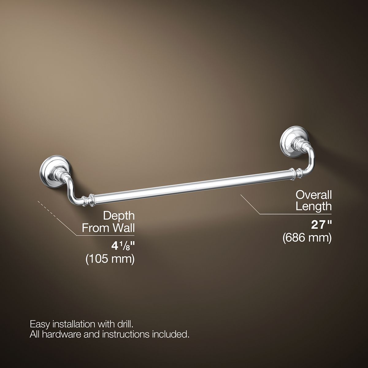 KOHLER K-72568 Artifacts 24" towel bar