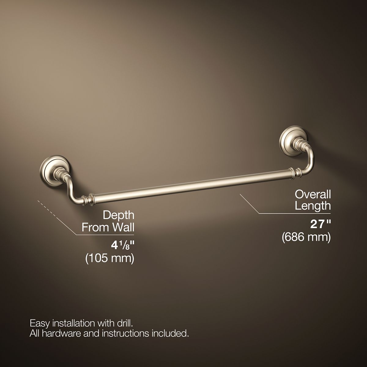 KOHLER K-72568 Artifacts 24" towel bar