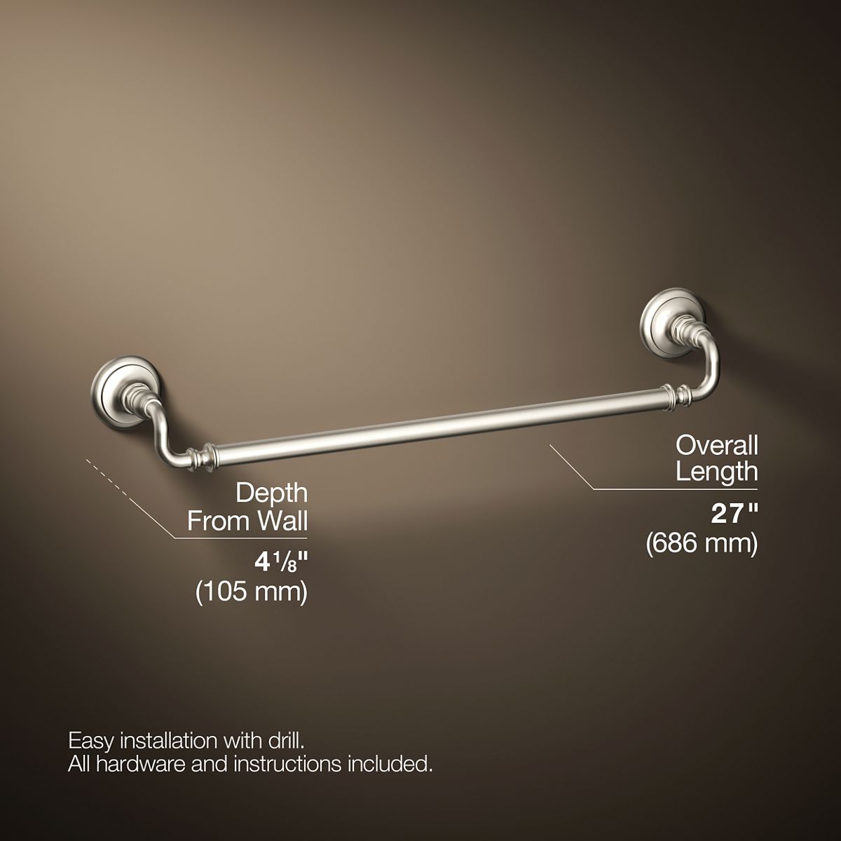 KOHLER K-72568 Artifacts 24" towel bar