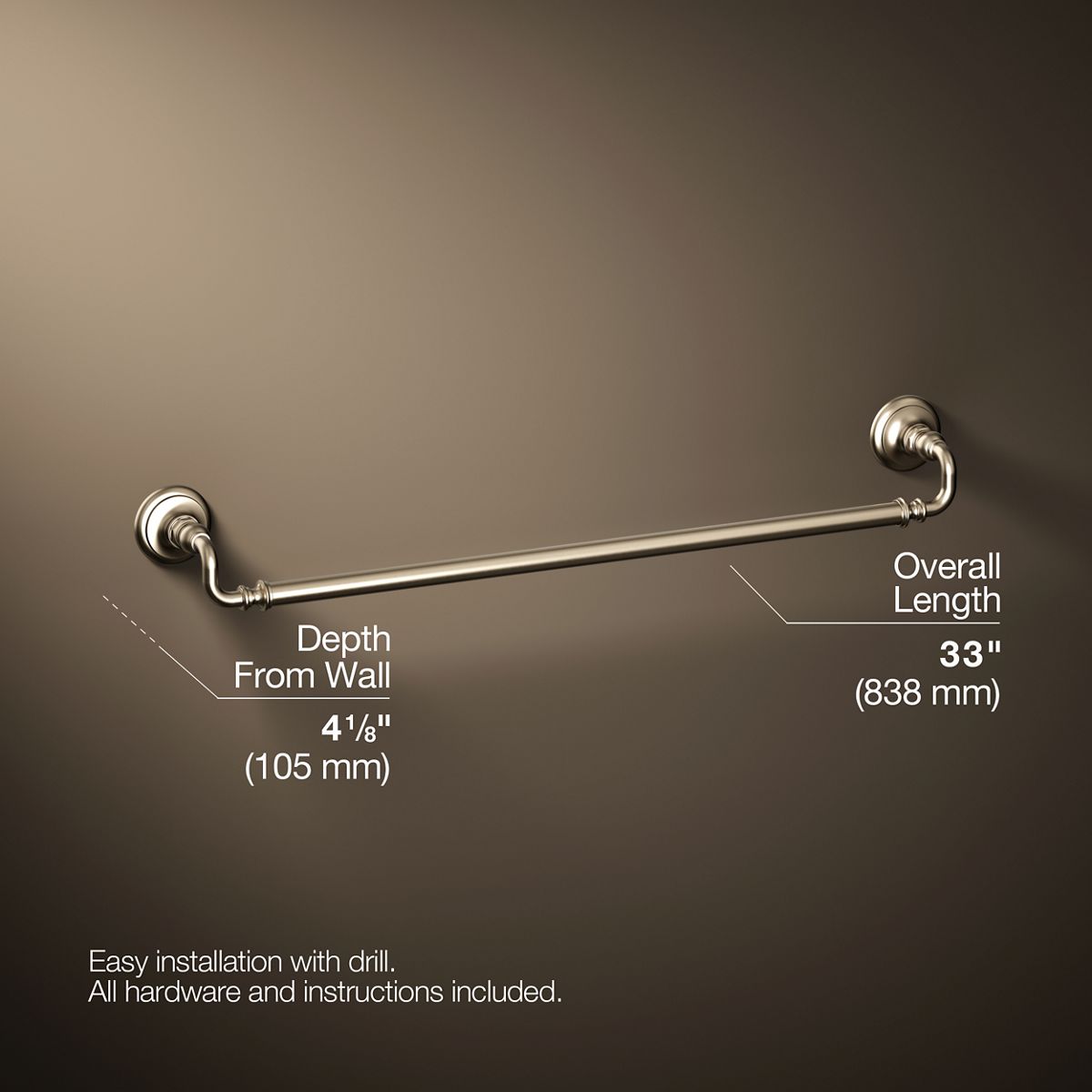 KOHLER K-72569 Artifacts 30" towel bar