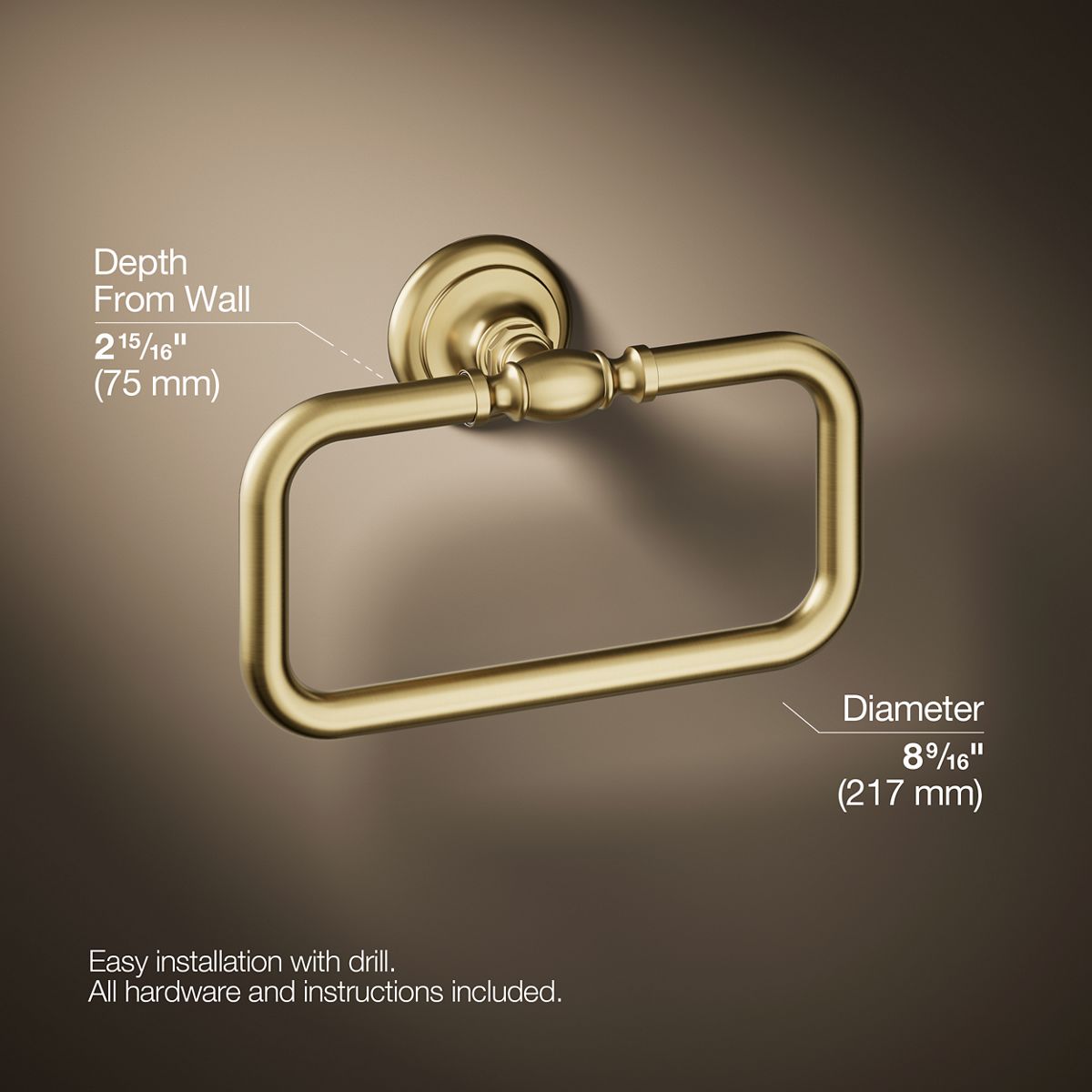 KOHLER K-72571 Artifacts Towel ring