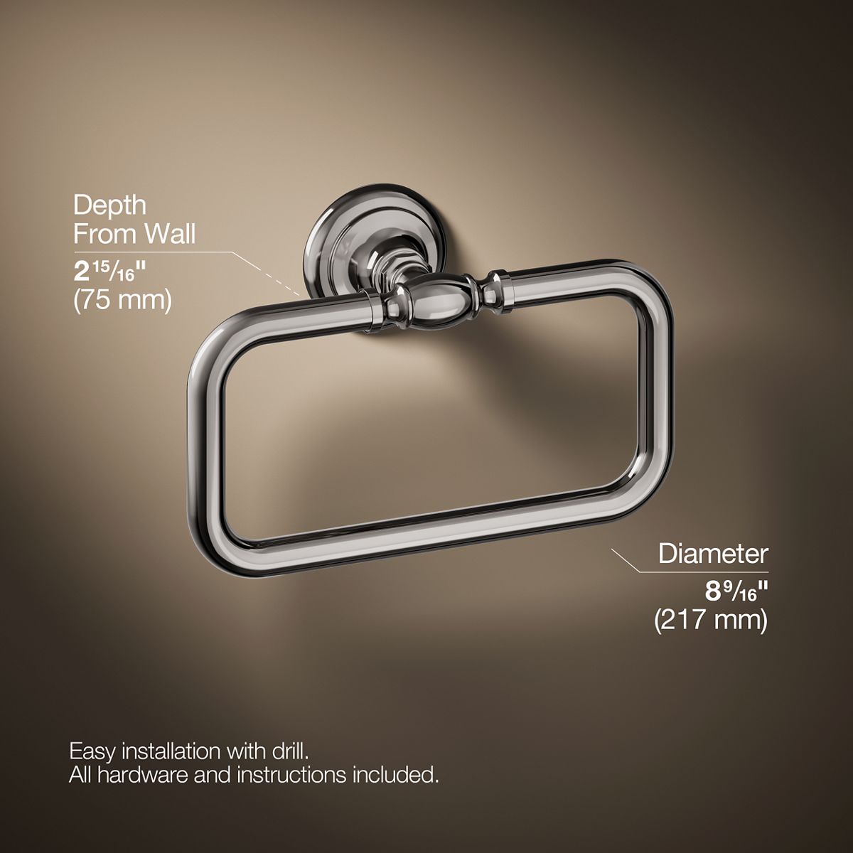 KOHLER K-72571 Artifacts Towel ring