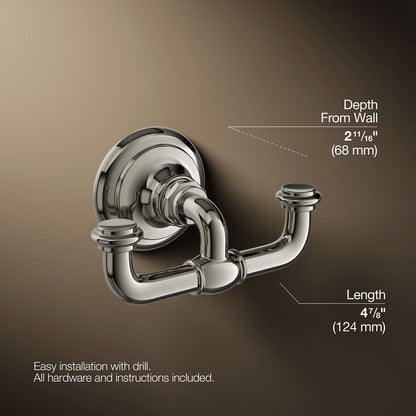 KOHLER K-72572 Artifacts Double robe hook