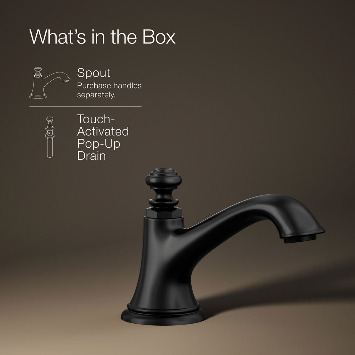 KOHLER K-72759 Artifacts with Bell design Bathroom sink faucet spout with Bell design, 1.2 gpm
