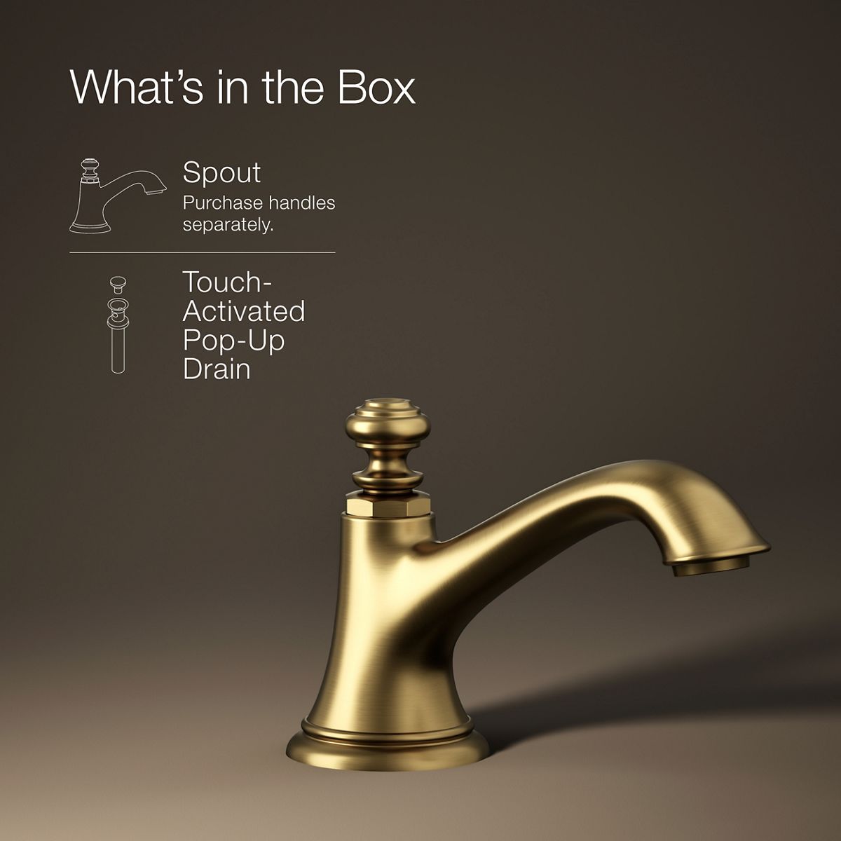 KOHLER K-72759 Artifacts with Bell design Bathroom sink faucet spout with Bell design, 1.2 gpm
