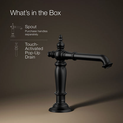 KOHLER K-72760 Artifacts Bathroom sink faucet spout with Column design, 1.2 gpm