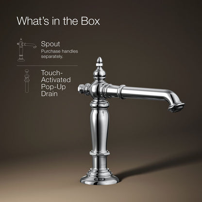 KOHLER K-72760 Artifacts Bathroom sink faucet spout with Column design, 1.2 gpm