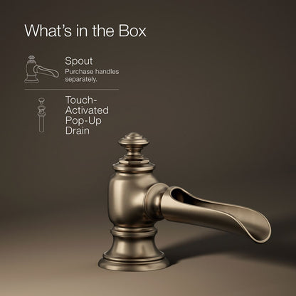 KOHLER K-72761 Artifacts with Flume design Bathroom sink faucet spout with Flume design, 1.2 gpm