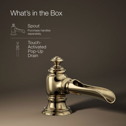 KOHLER K-72761 Artifacts with Flume design Bathroom sink faucet spout with Flume design, 1.2 gpm