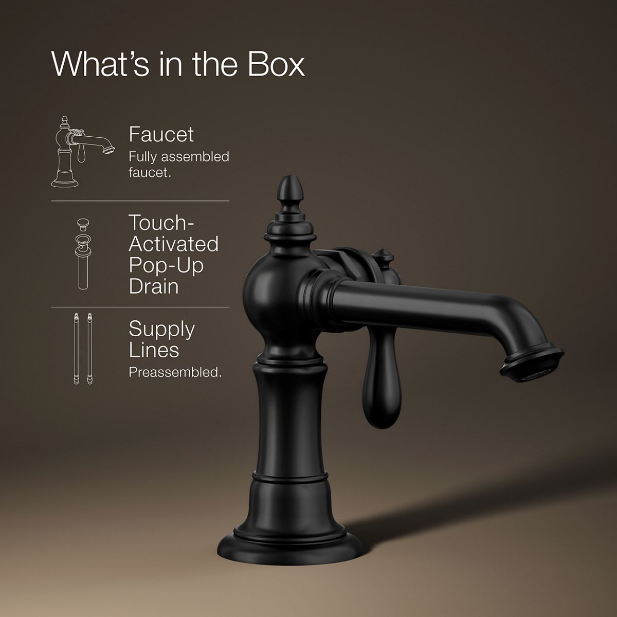 KOHLER K-72762-9M Artifacts Single-handle bathroom sink faucet, 1.2 gpm