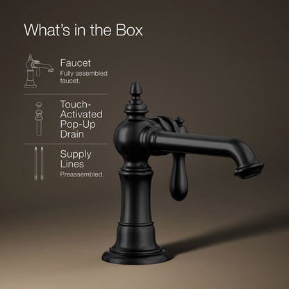 KOHLER K-72762-9M Artifacts Single-handle bathroom sink faucet, 1.2 gpm