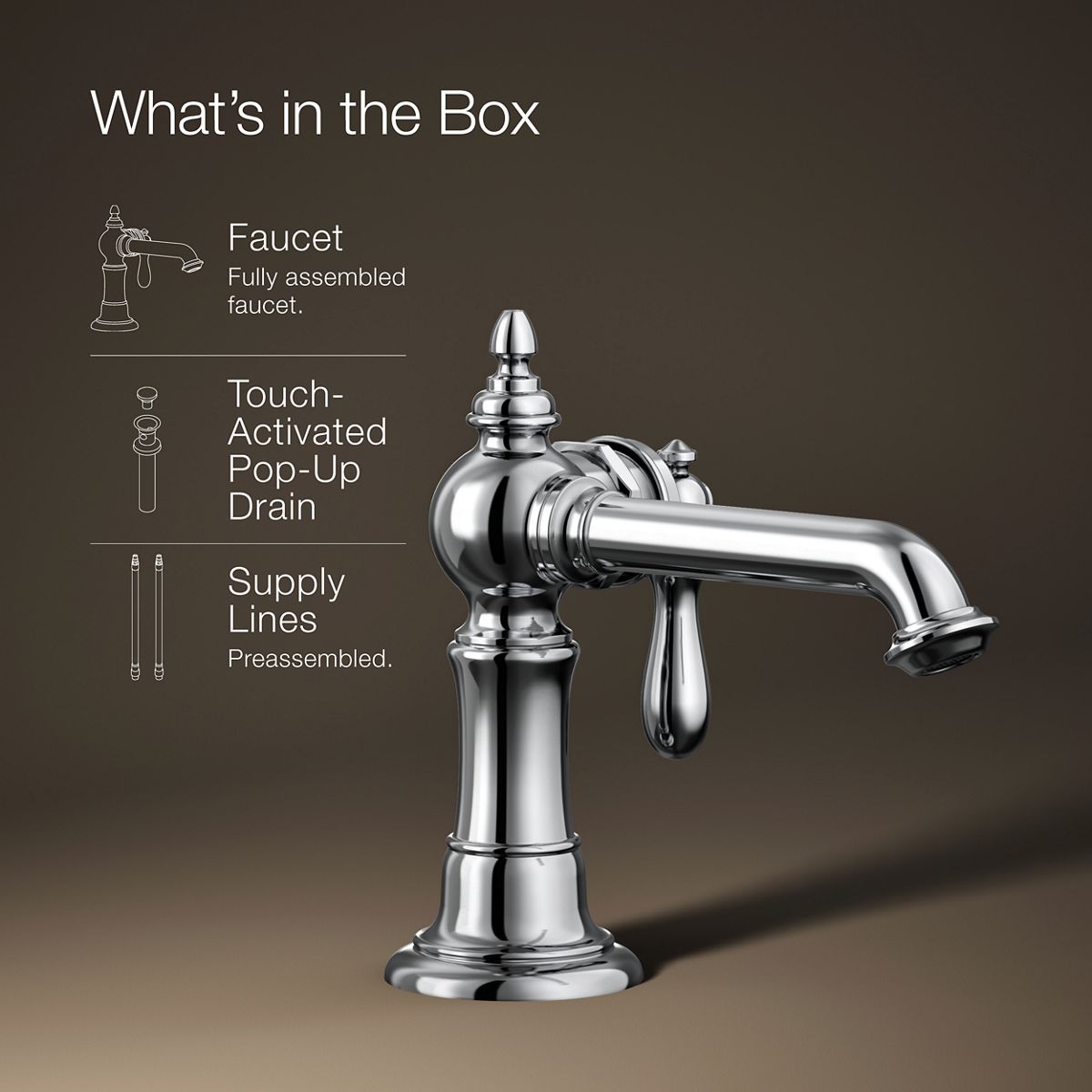 KOHLER K-72762-9M Artifacts Single-handle bathroom sink faucet, 1.2 gpm