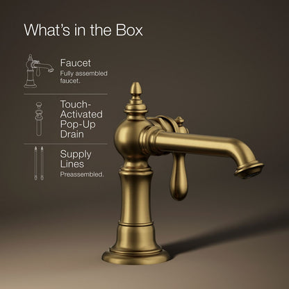 KOHLER K-72762-9M Artifacts Single-handle bathroom sink faucet, 1.2 gpm