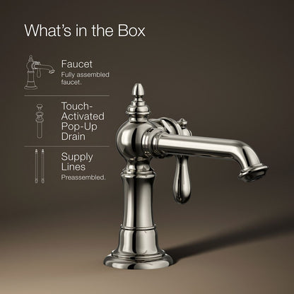 KOHLER K-72762-9M Artifacts Single-handle bathroom sink faucet, 1.2 gpm