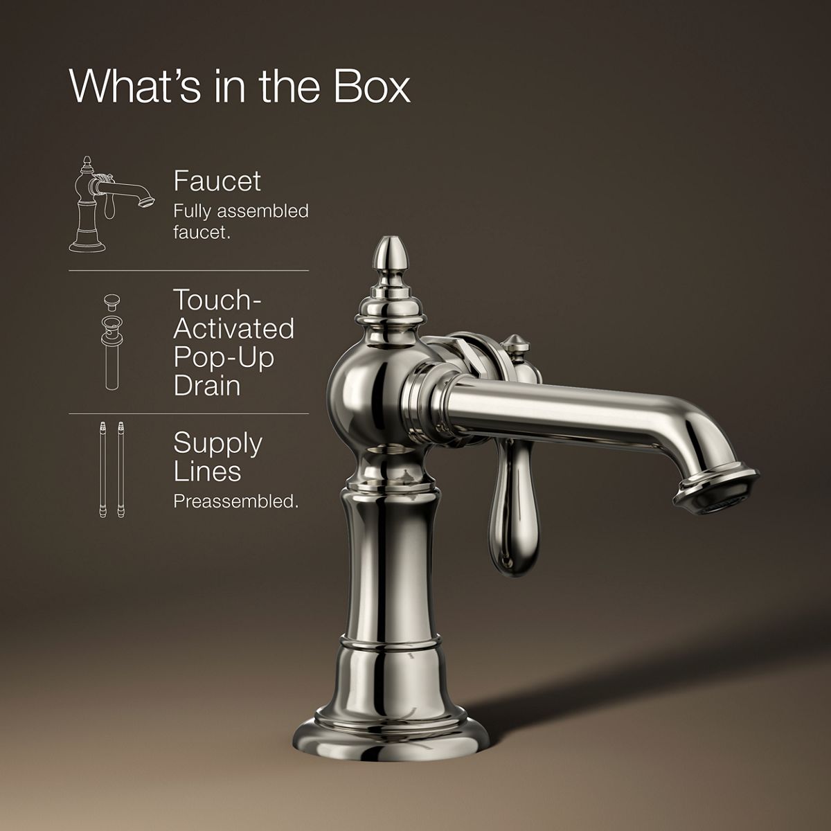 KOHLER K-72762-9M Artifacts Single-handle bathroom sink faucet, 1.2 gpm