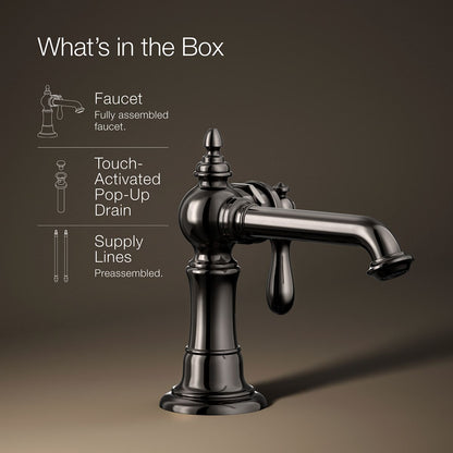 KOHLER K-72762-9M Artifacts Single-handle bathroom sink faucet, 1.2 gpm