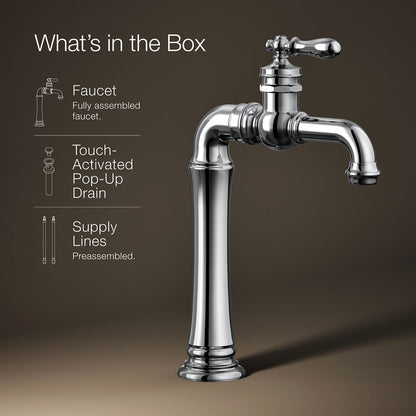 KOHLER K-72763-9M Artifacts Gentleman's Single-handle bathroom sink faucet, 1.2 gpm