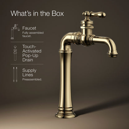 KOHLER K-72763-9M Artifacts Gentleman's Single-handle bathroom sink faucet, 1.2 gpm