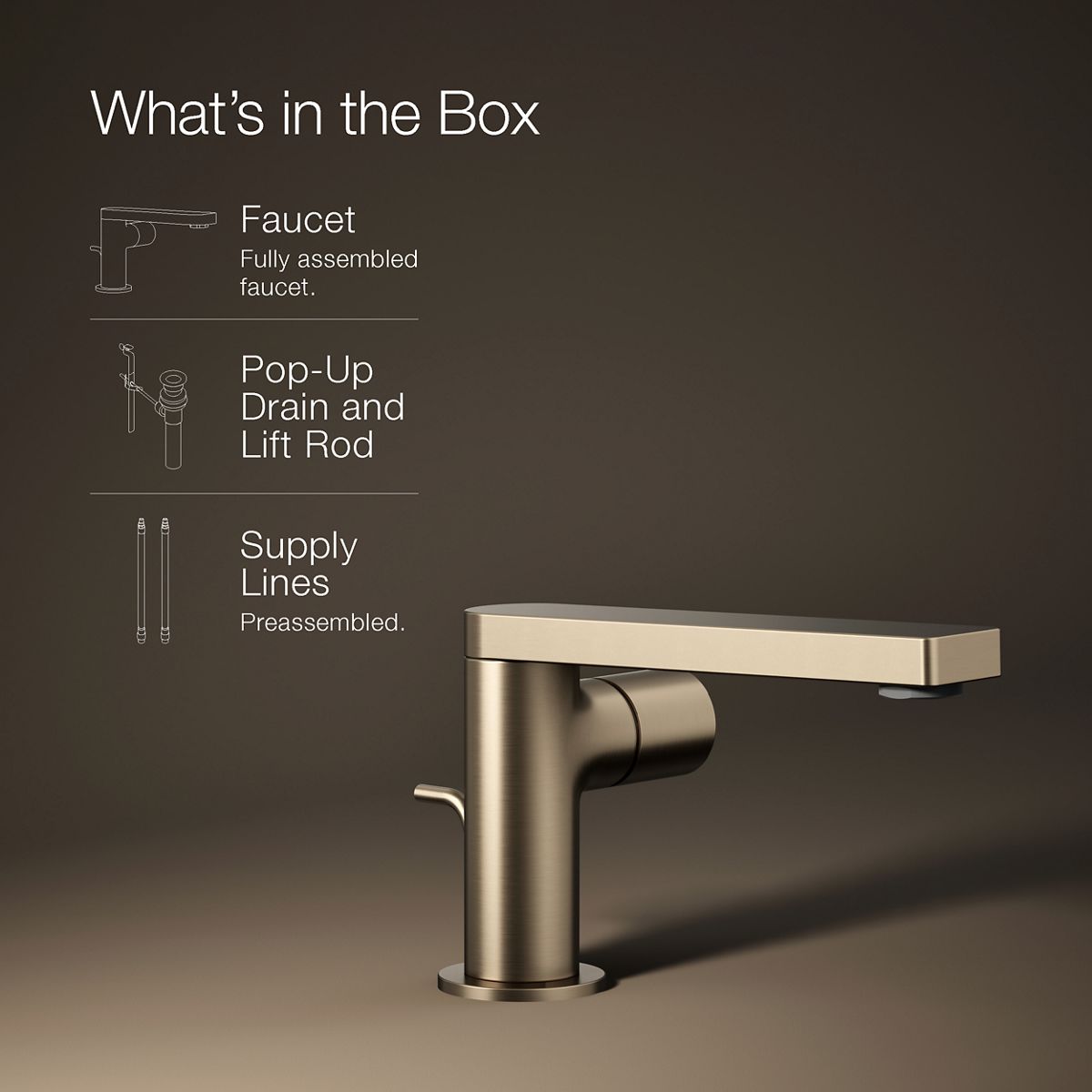 KOHLER Composed Single-handle bathroom sink faucet with Cylindrical handle, 1.2 gpm