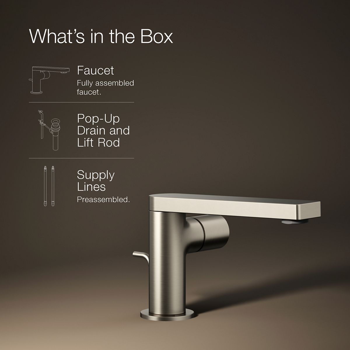 KOHLER Composed Single-handle bathroom sink faucet with Cylindrical handle, 1.2 gpm