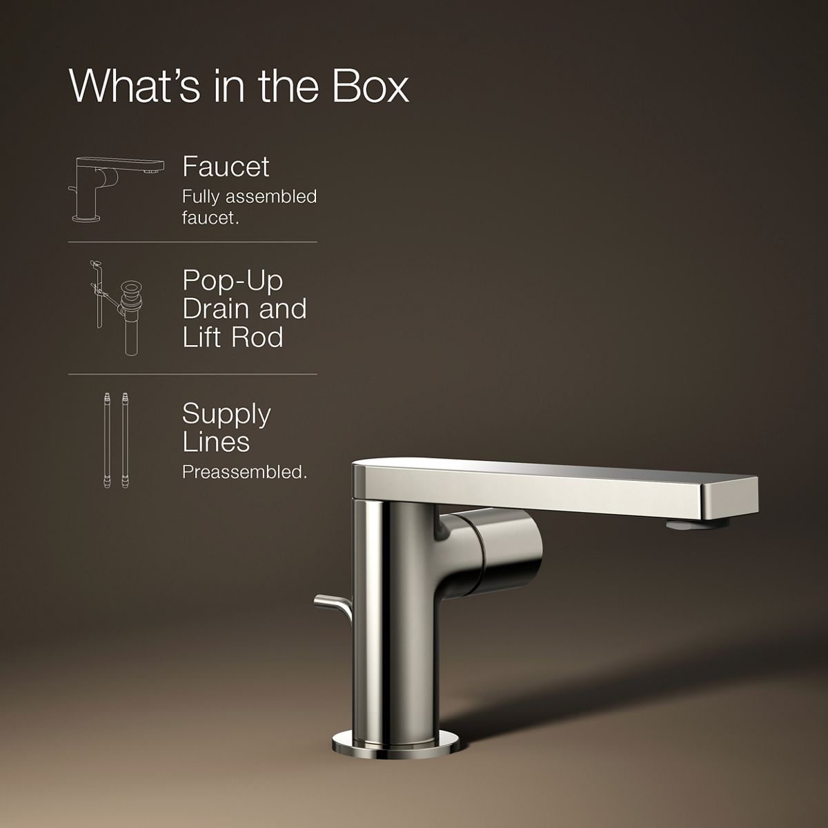 KOHLER Composed Single-handle bathroom sink faucet with Cylindrical handle, 1.2 gpm