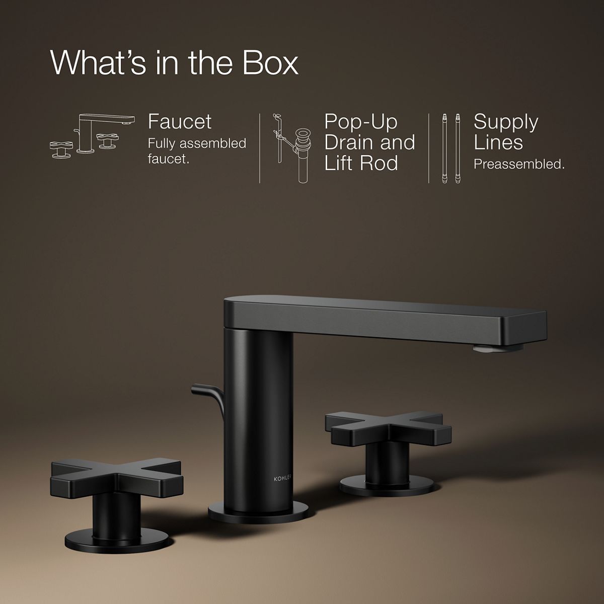 KOHLER Composed Widespread bathroom sink faucet with Cross handles, 1.2 gpm