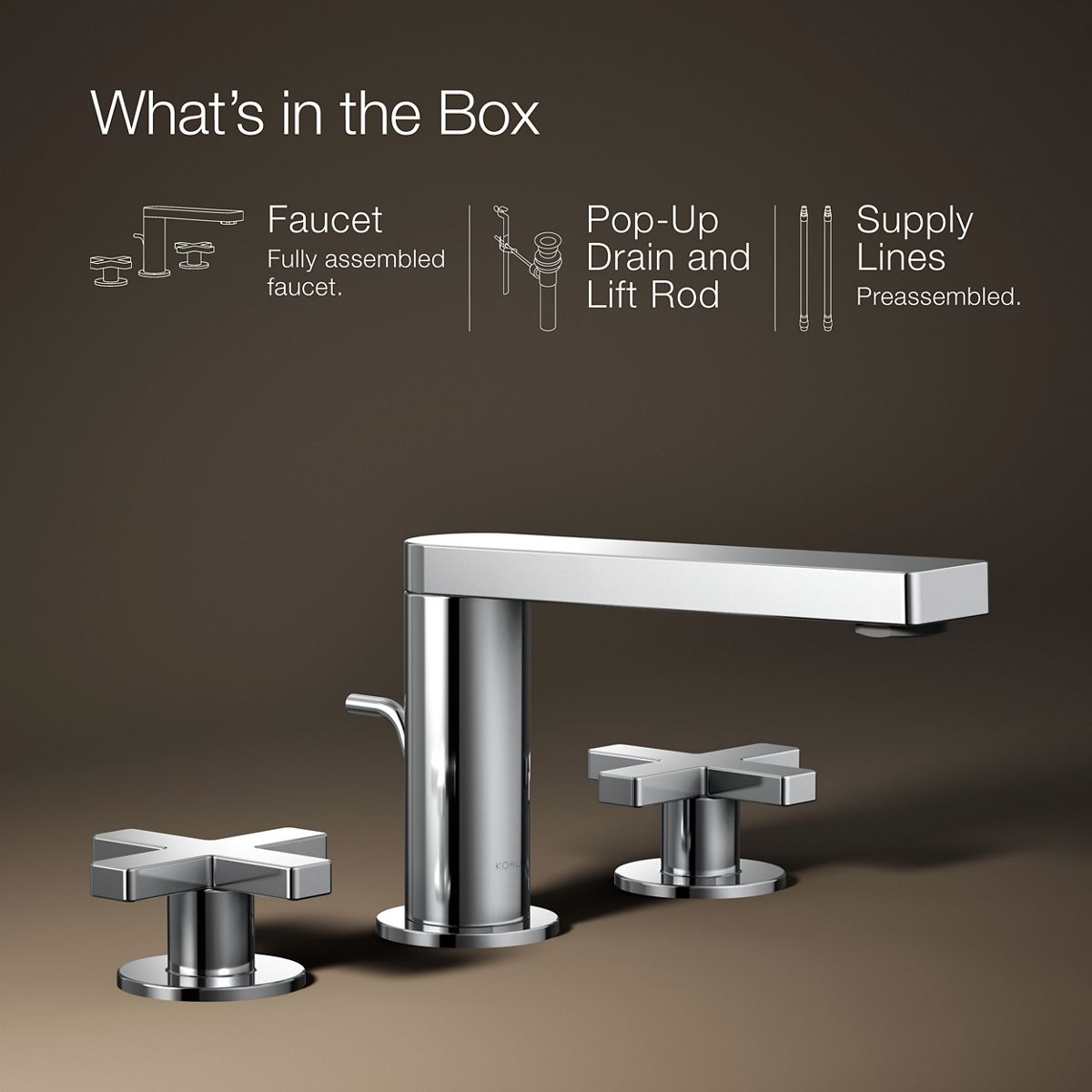 KOHLER Composed Widespread bathroom sink faucet with Cross handles, 1.2 gpm