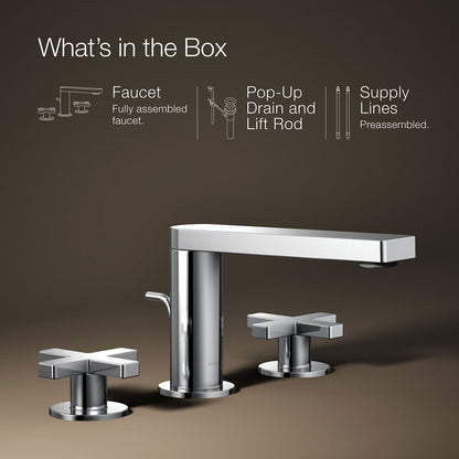 KOHLER Composed Widespread bathroom sink faucet with Cross handles, 1.2 gpm