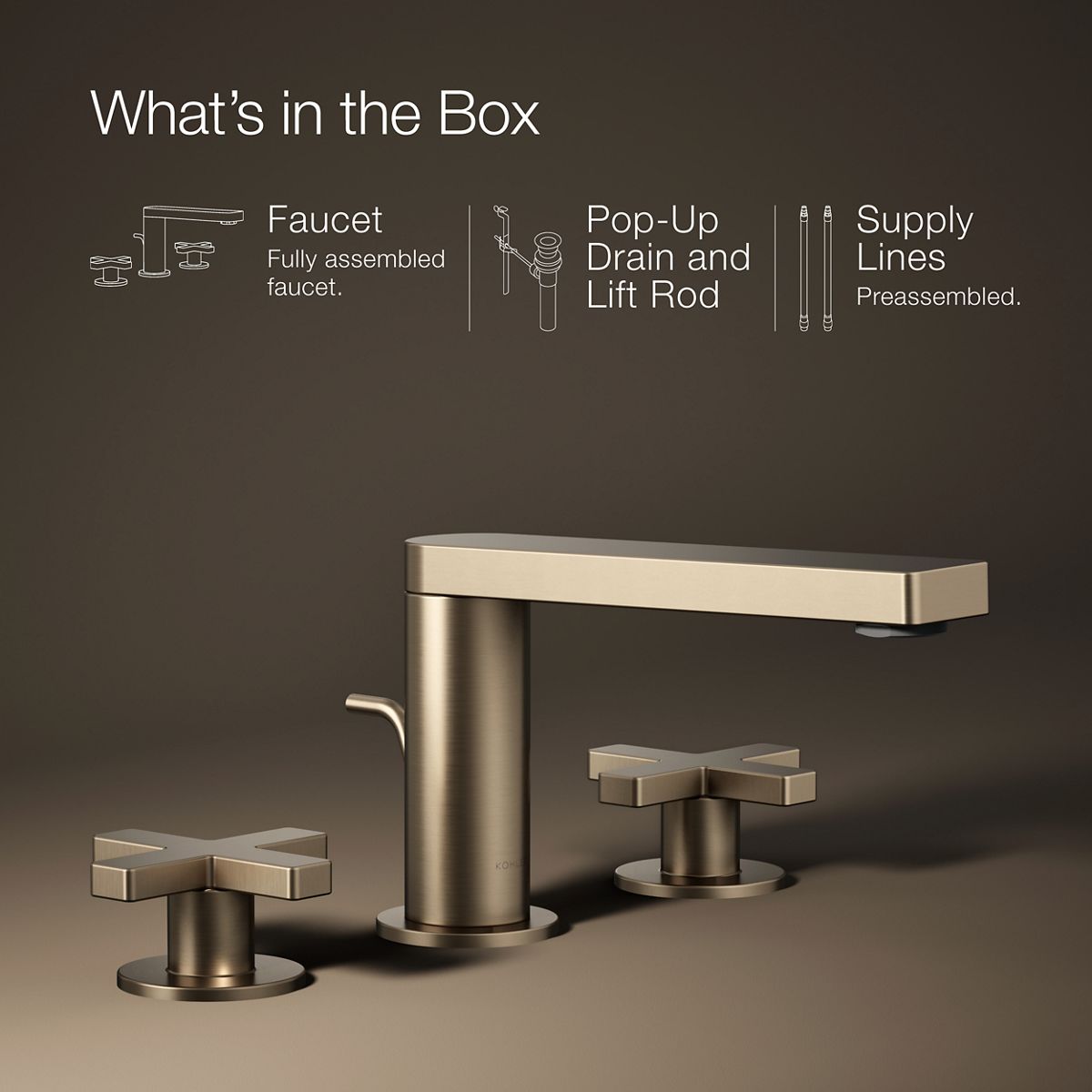 KOHLER Composed Widespread bathroom sink faucet with Cross handles, 1.2 gpm