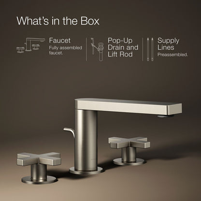 KOHLER Composed Widespread bathroom sink faucet with Cross handles, 1.2 gpm